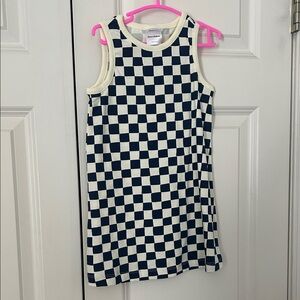 Hanna Andersson Navy and White Checkered Kids Dress